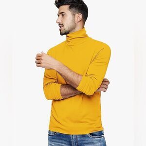Men’s mustard yellow turtleneck long sleeve NWT